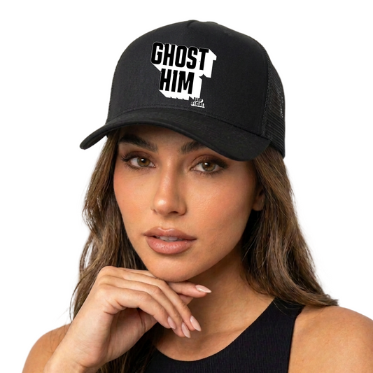 GHOST HIM TRUCKER HAT BLACK