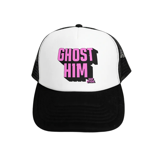 GHOST HIM TRUCKER HAT PINK